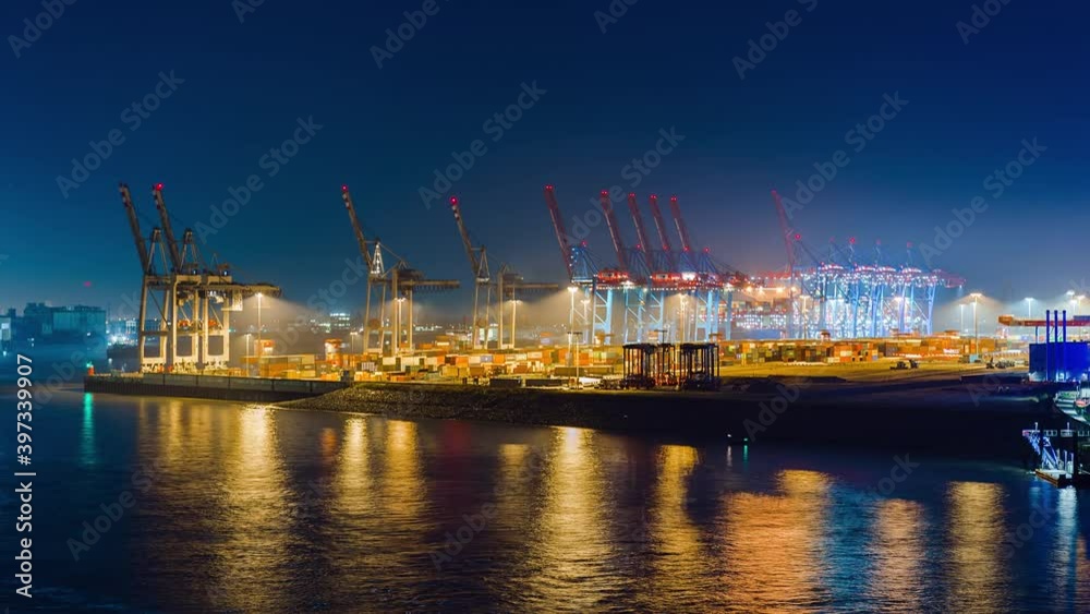 Container loading cargo freight ship, Time Lapse 4K Container loading cargo freight ship, Time Lapse 4K
