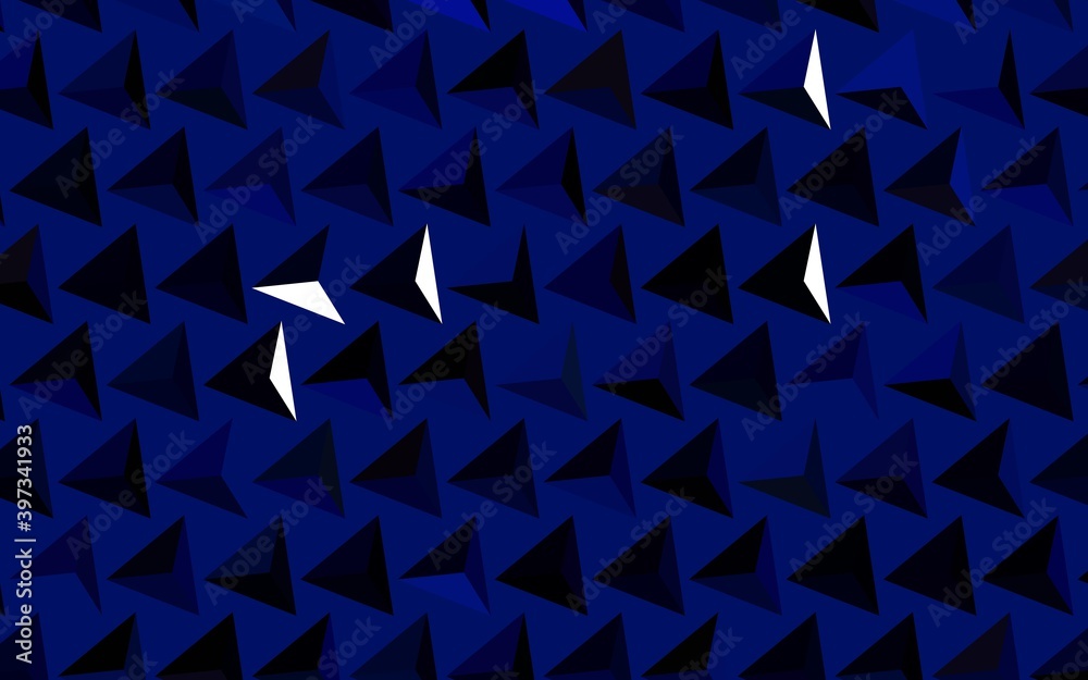 Dark BLUE vector texture with triangular style. Dark BLUE vector texture with triangular style.