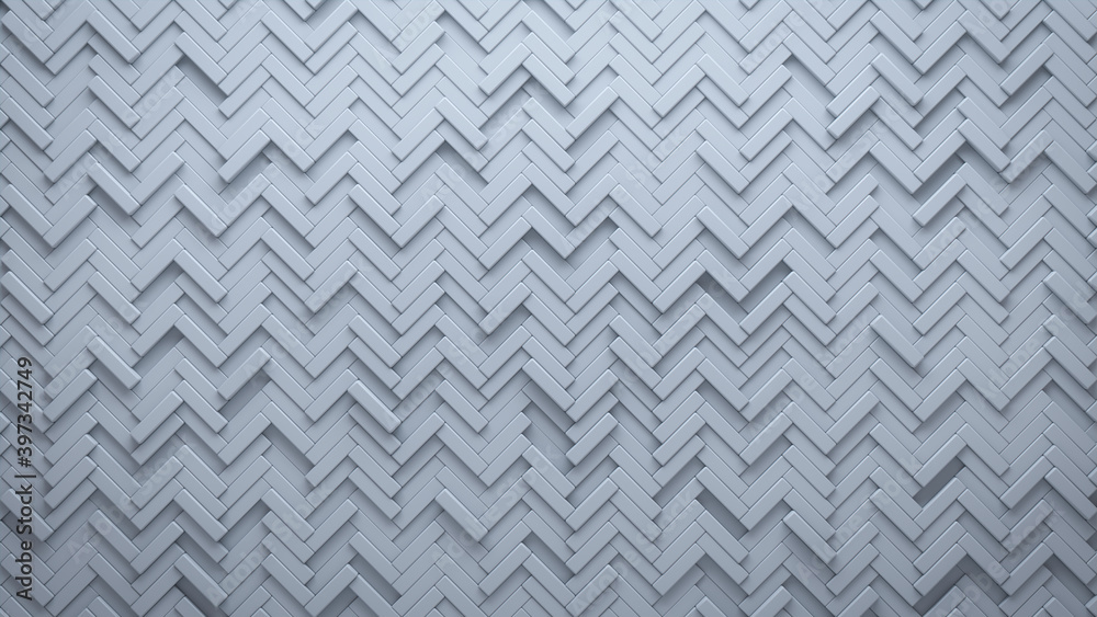 Futuristic, High Tech, light background, with a herringbone block structure. Wall texture with a 3D parquet tile pattern. 3D render Futuristic, High Tech, light background, with a herringbone block structure. Wall texture with a 3D parquet tile pattern. 3D render