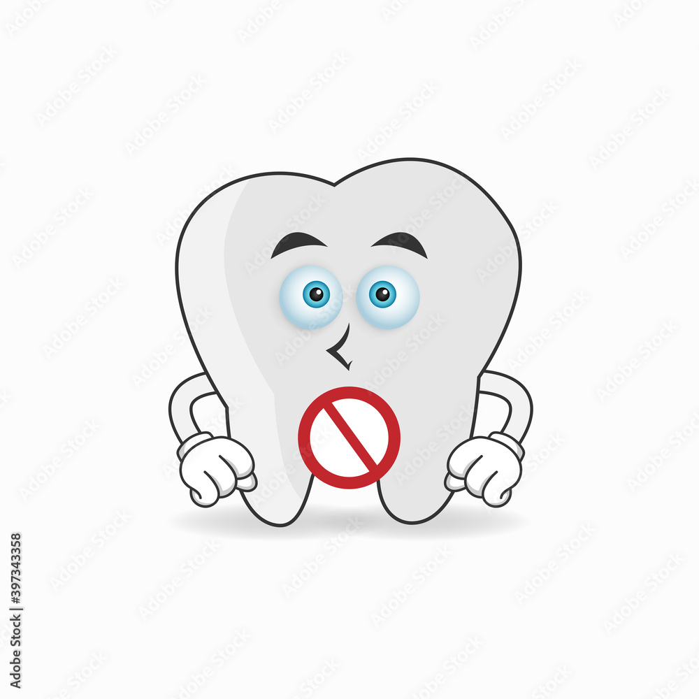 The Tooth mascot character with a speechless expression. vector illustration The Tooth mascot character with a speechless expression. vector illustration