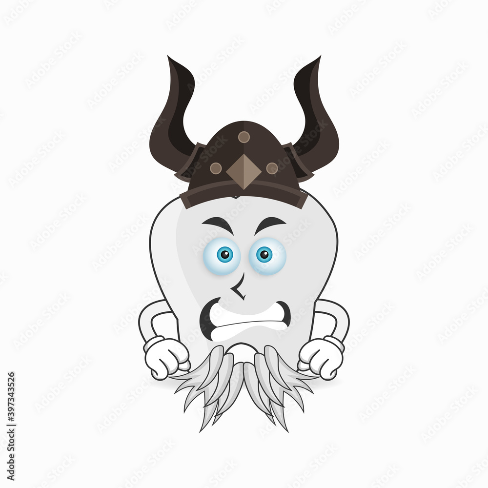 The Tooth mascot character becomes a fighter. vector illustration The Tooth mascot character becomes a fighter. vector illustration