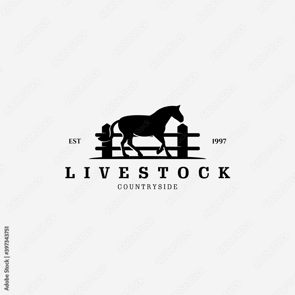 Livestock Farm Fresh Logo Vector Vintage Illustration Design Art
