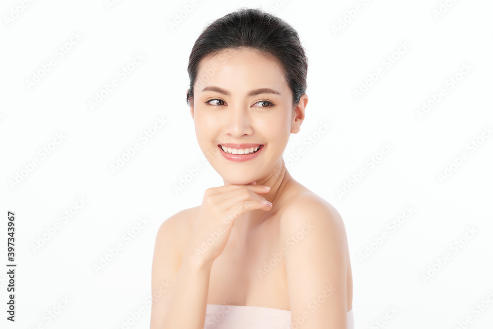 Beautiful young asian woman with clean fresh skin on white background, Face care, Facial treatment, Cosmetology, beauty and spa, Asian women portrait Beautiful young asian woman with clean fresh skin on white background, Face care, Facial treatment, Cosmetology, beauty and spa, Asian women portrait