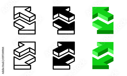 Transfer arrow icon. With isometric style