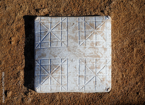 Obraz na płótnie Baseball bag on dirt infield
