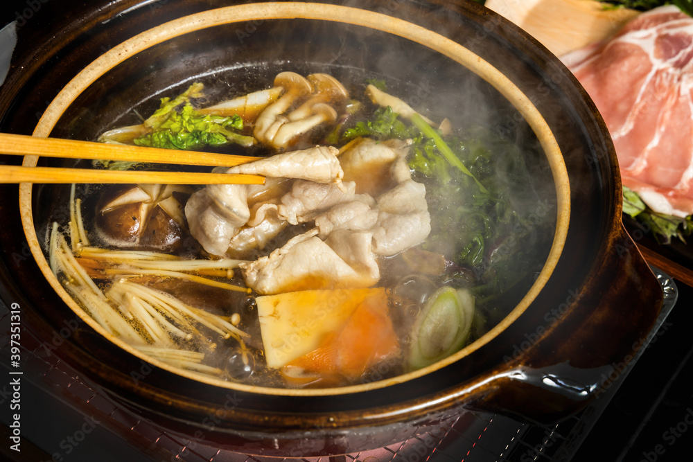 高級豚肉しゃぶしゃぶ Shabushabu japanese food Stock Photo Adobe Stock