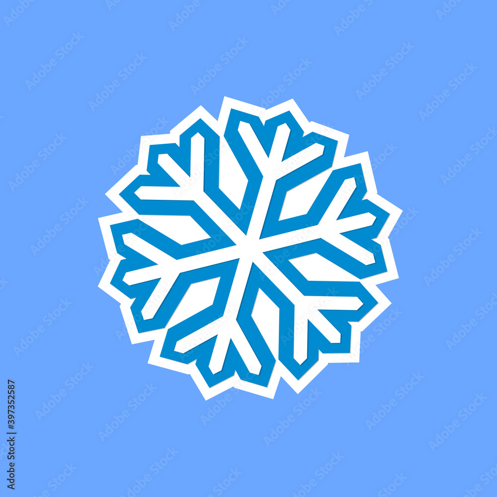Snowflake icon, winter symbol, template flat graphic design, cold sign, Xmas time, isolated temperature button for app, vector illustration Snowflake icon, winter symbol, template flat graphic design, cold sign, Xmas time, isolated temperature button for app, vector illustration