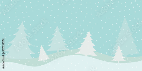 Christmas tree with snow falling background. Merry Christmas and Happy new year 2021