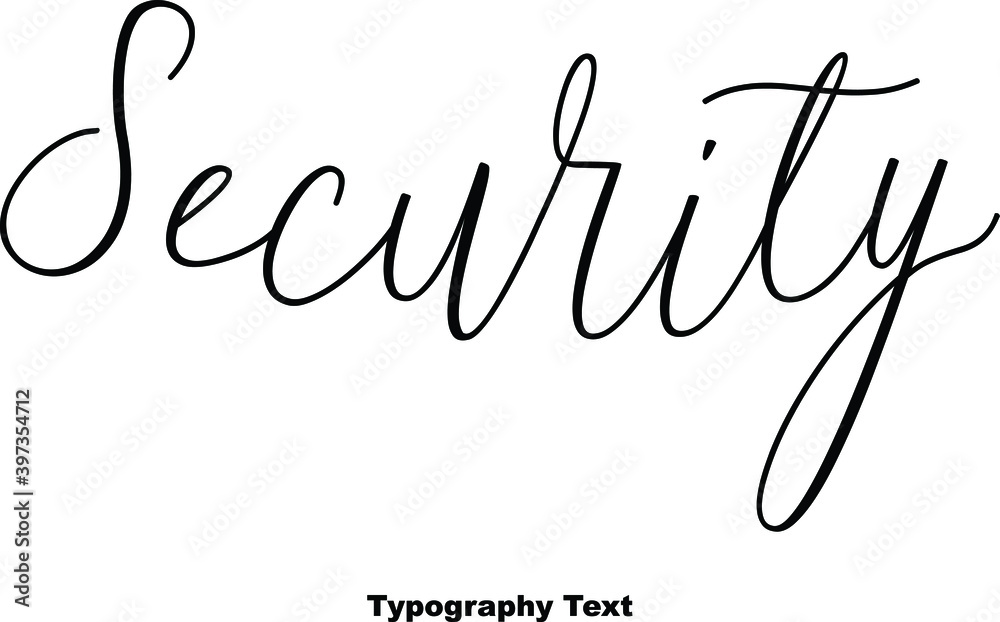Fototapeta premium Security Cursive Typography Typescript On White Background 