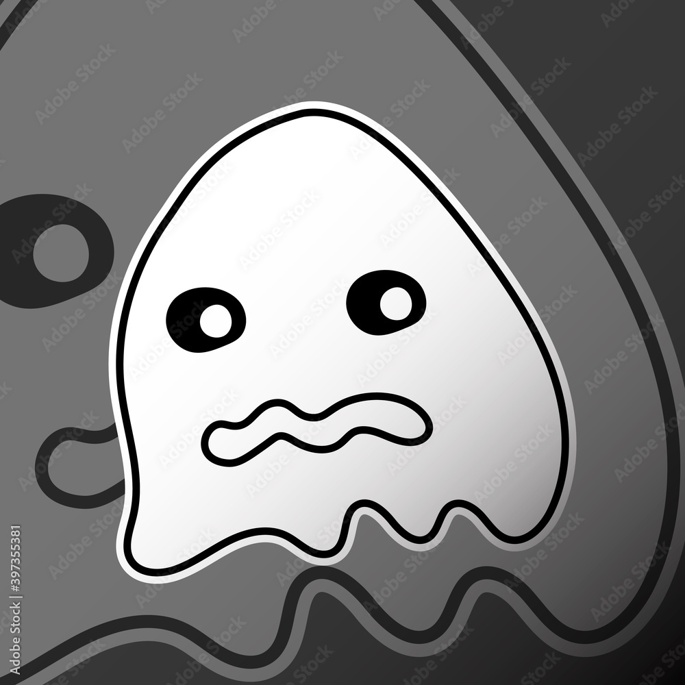 Ghost Monster Head Cartoon Logo Icon. Esport, Team, Game, Asset, Sticker, Print.