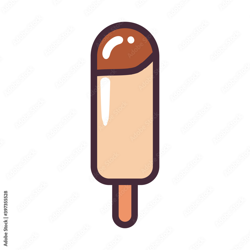 ice cream with stick and cream line and fill style icon vector design ice cream with stick and cream line and fill style icon vector design