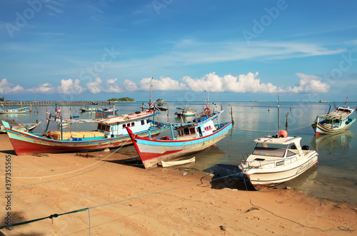 Fototapeta Naklejka Na Ścianę i Meble -  Tanjung Binga or the Fisherman's Village in Belitung Island, Indonesia.