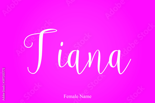 -Female Name Brush Calligraphy Text On Pink Background