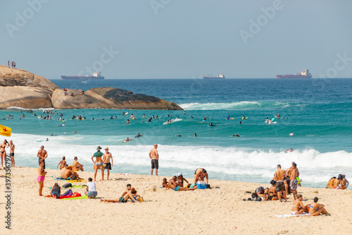 ipanema beach in Rio de Janeiro, Brazil.