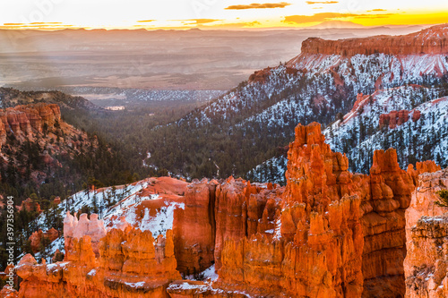 Sunrise Over The Queens Garden From Sunset Point, Bryce Canyon National Park, Utah, USA