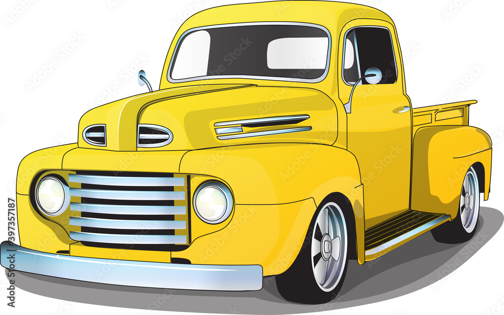 1940's Yellow Classic Pickup Truck