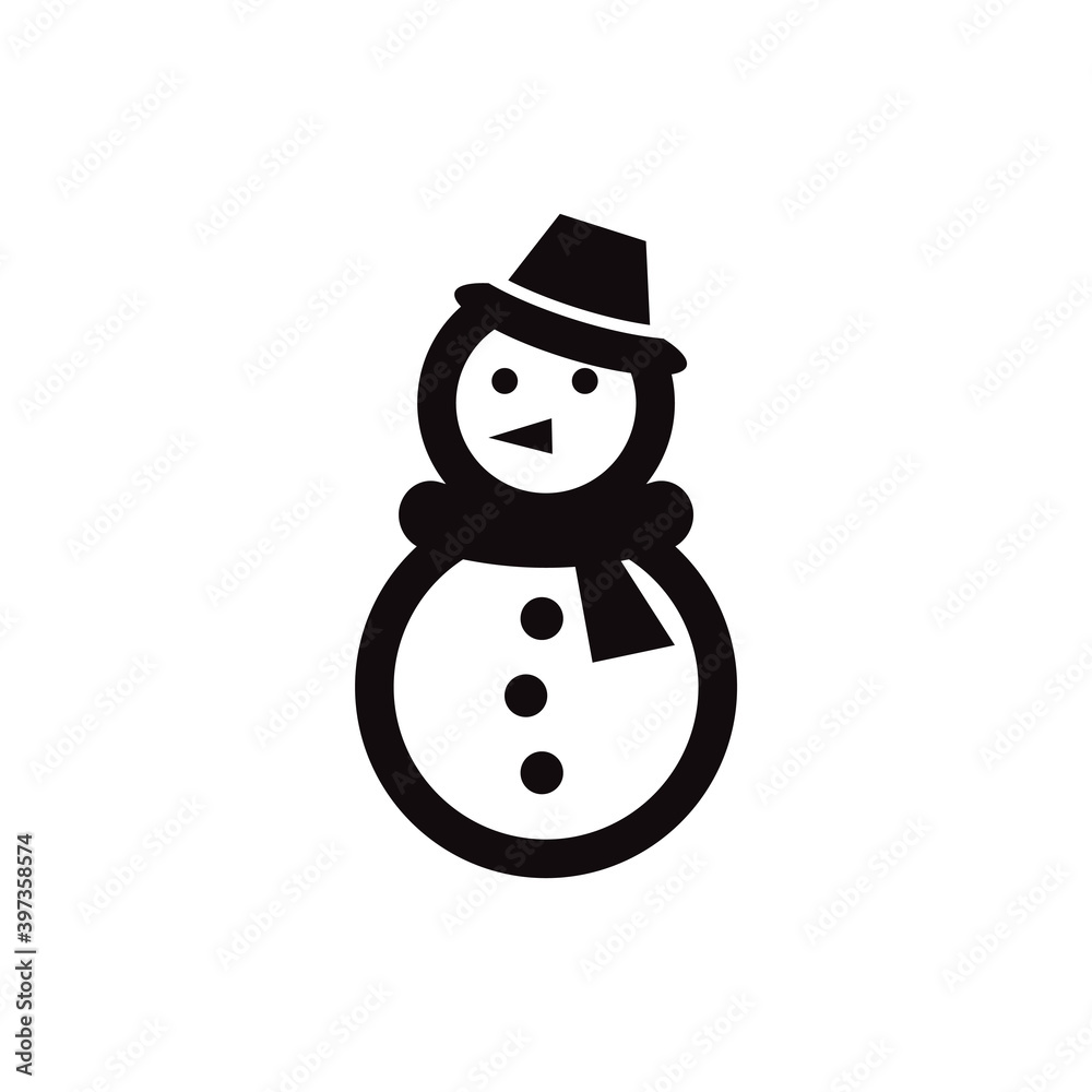 Snowman icon design template vector isolated illustration Snowman icon design template vector isolated illustration