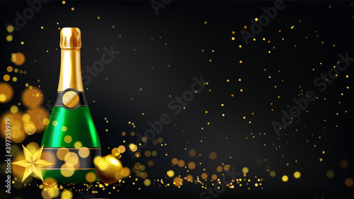 New year background with champagne glasses