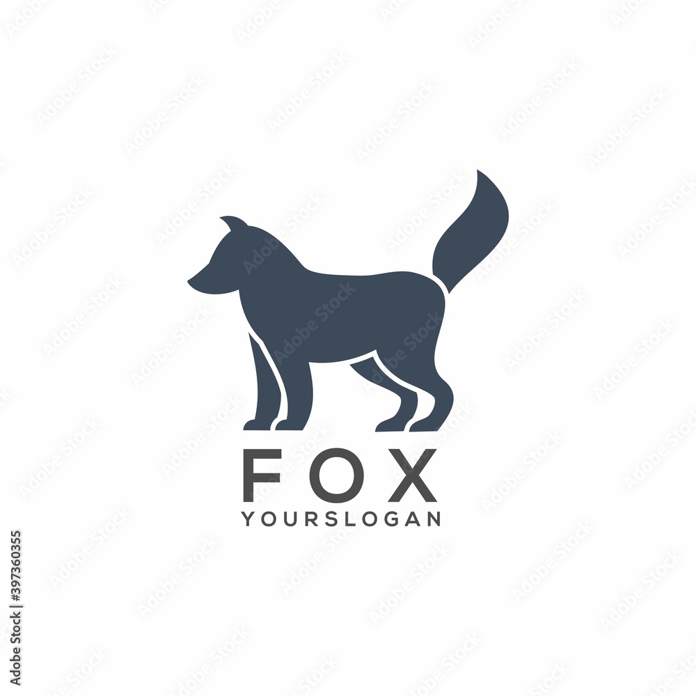 Logo illustration fox sillhouette Vector design