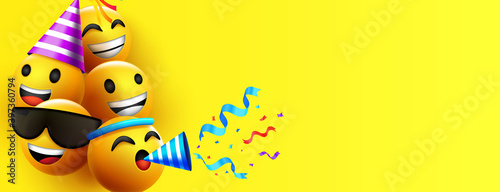 Emoji emoticon character background or new year background