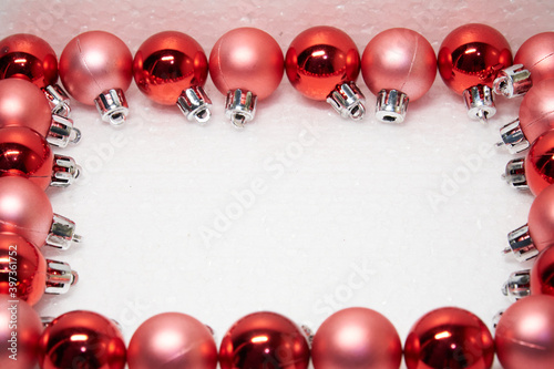 small red and pink ball ornament for christmas occations photo