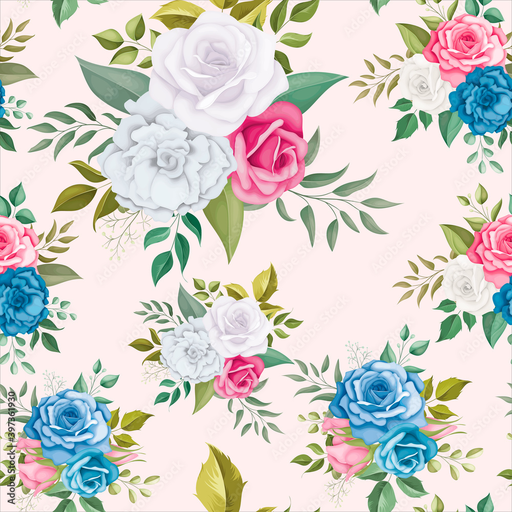 Beautiful floral seamless pattern with roses Beautiful floral seamless pattern with roses