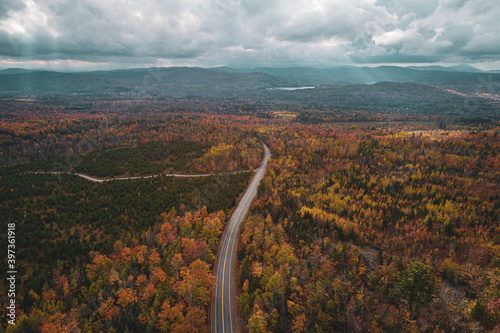 View of mountains and forest near Abbot in the North Woods of Maine