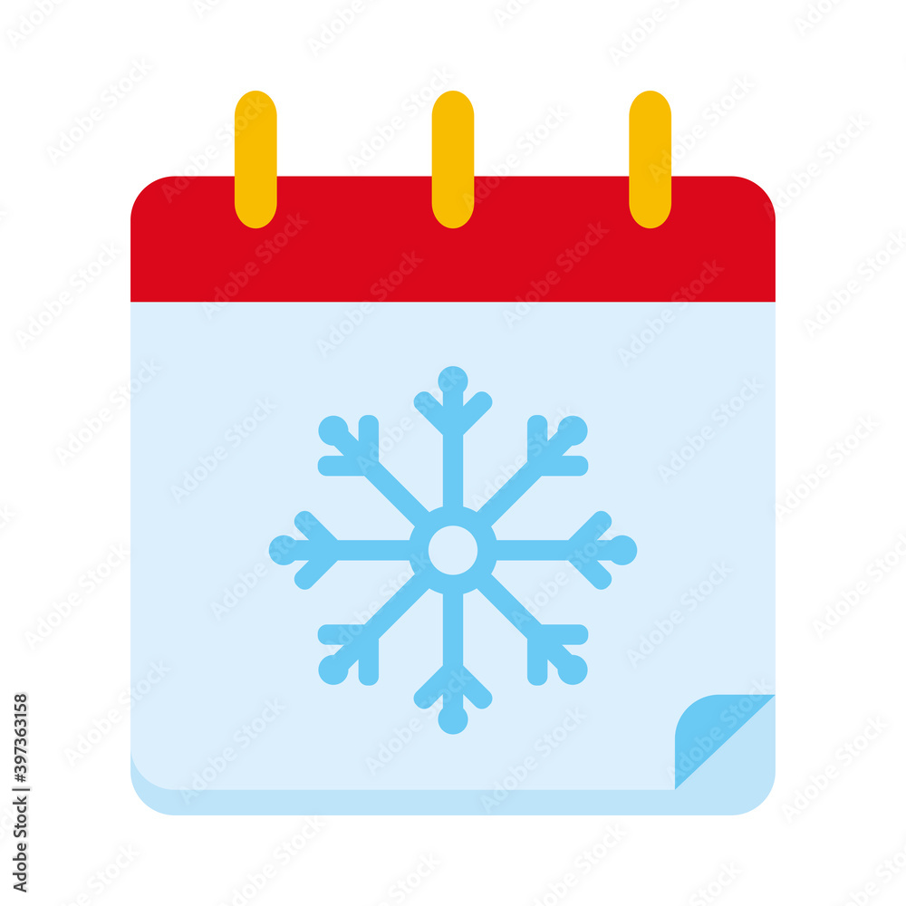 merry christmas calendar with snowflake vector design merry christmas calendar with snowflake vector design