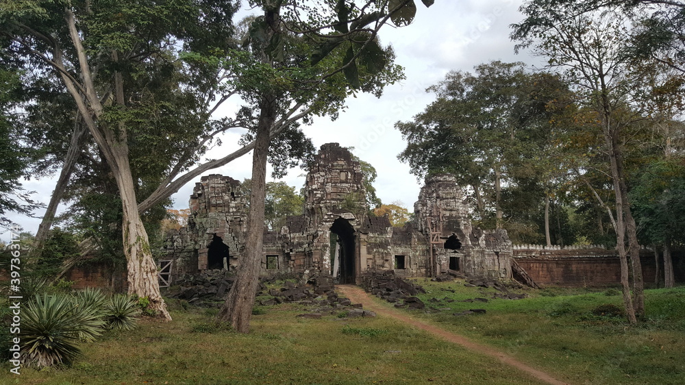 Cambodia.  Preah Khan Kampong Svay temple.  The Buddhist temple was built at the end of the 12th century.  Angkor period.  Kampong Thom city.  Kampong Svay province. 