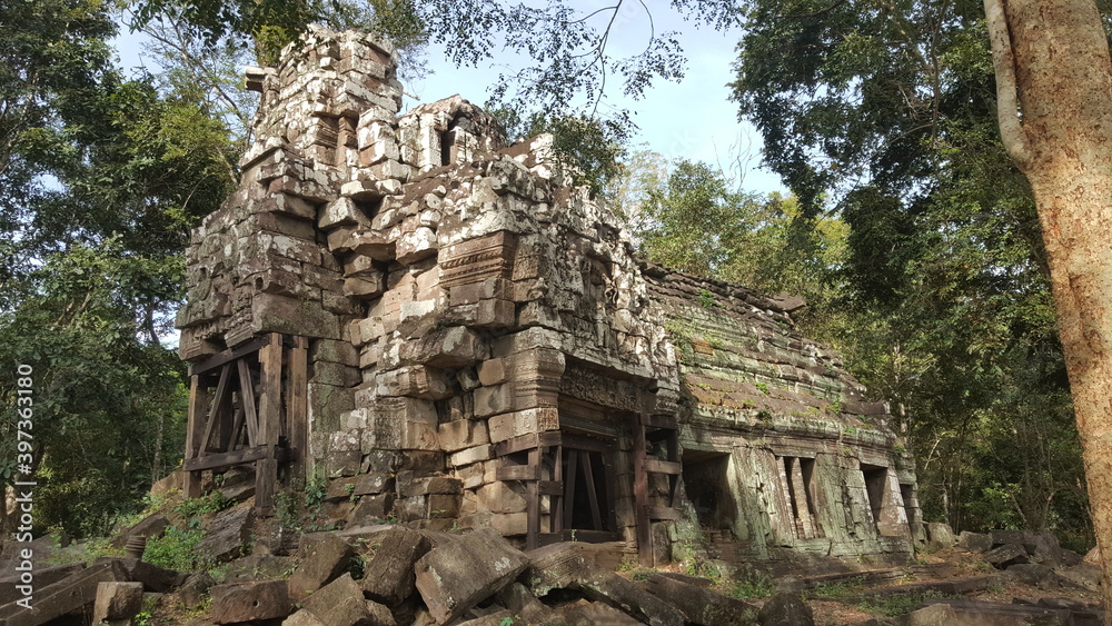 Cambodia.  Preah Khan Kampong Svay temple.  The Buddhist temple was built at the end of the 12th century.  Angkor period.  Kampong Thom city.  Kampong Svay province.
