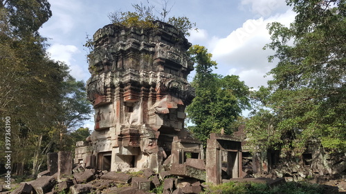 Cambodia. Preah Khan Kampong Svay temple. The Buddhist temple was built at the end of the 12th century. Angkor period. Kampong Thom city.  Kampong Svay province.  photo