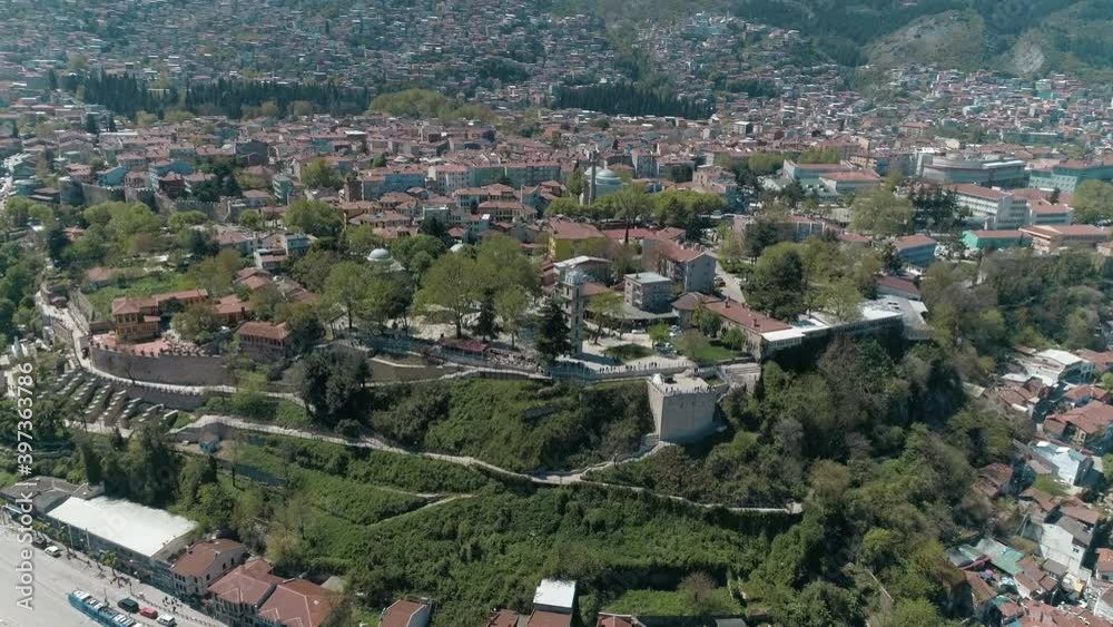 Aerial view of Bursa City Landscape in Turkey. 4K Footage in Turkey