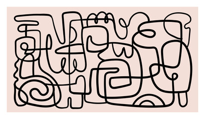 Fototapete Eine Linie Minimalistische Linienkunst Mid Century Stil  © Mystery Kit