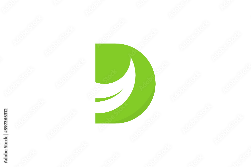 D letter and leaf logo template D letter and leaf logo template