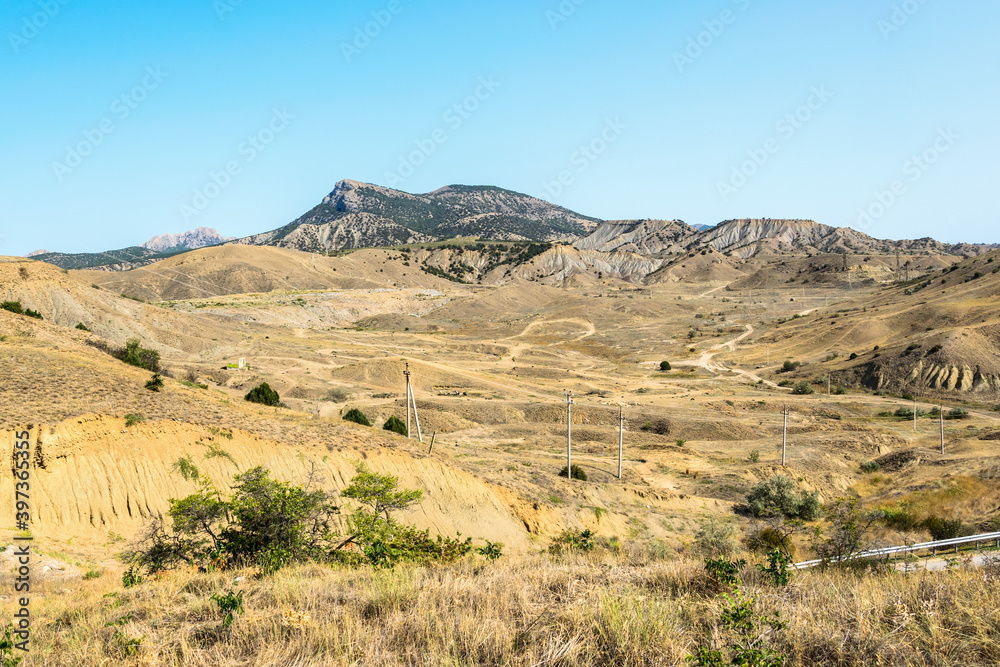 Steppe and mountains in Crimea