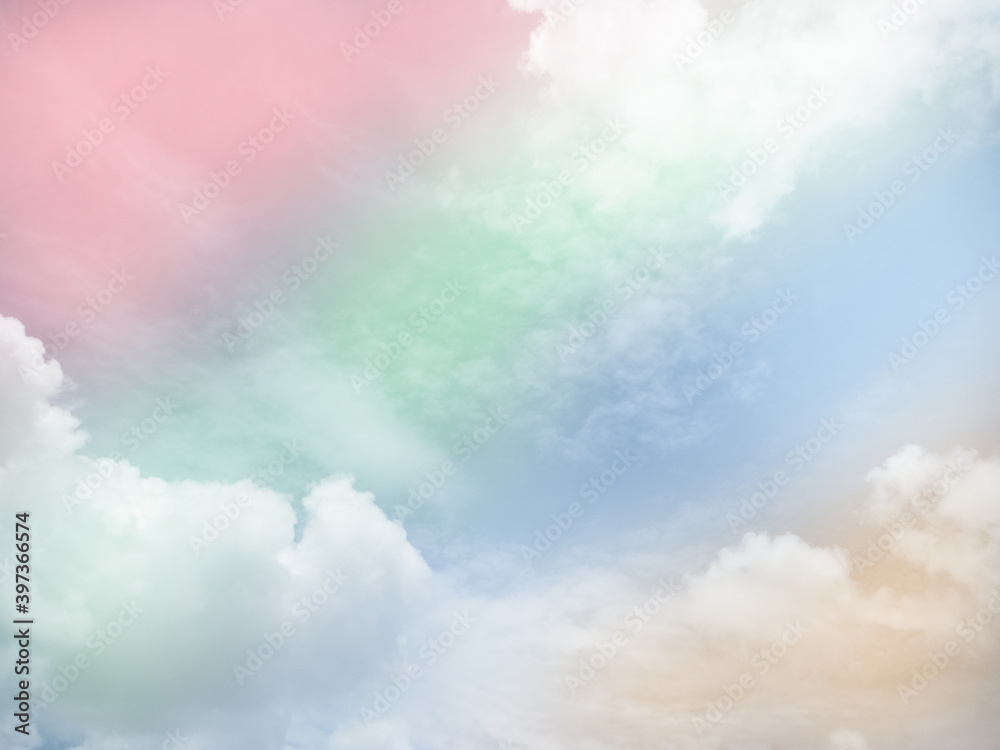 Blue sky and pastel color, Landscape colorful clouds beautiful, Gradation cloudy background