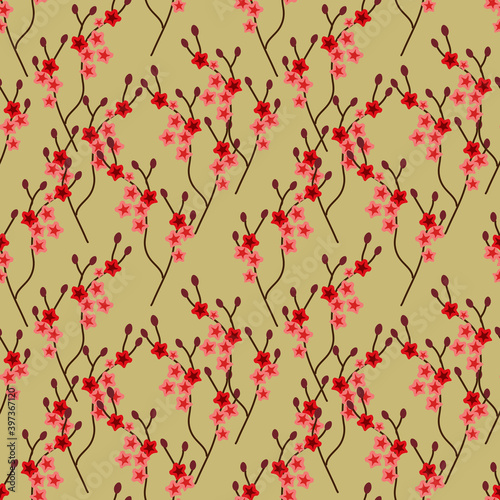 Flower ilustration seamless pattern.Great for textile print,fabric,wrapping paper,scrapbooking,ceramic motifs.