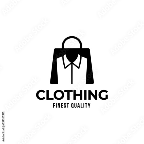 Shirt logo design template in retro style. Clothes shop logo.