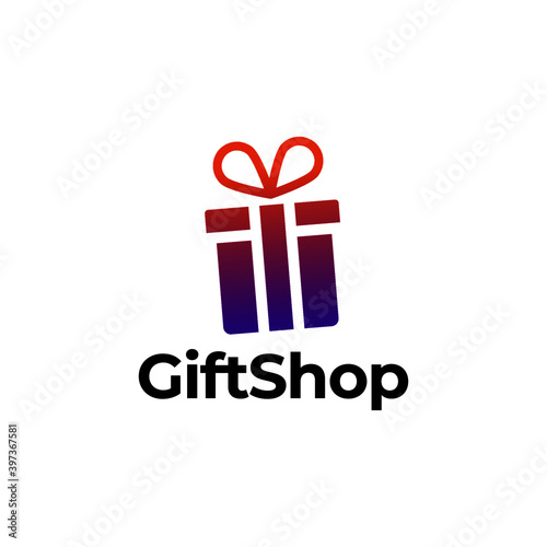 Gift Shop Logo Symbol Template Design Vector, Emblem, Design Concept, Creative Symbol, Icon. Gift Logo in vintage style