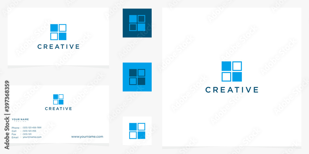 creative of abstract icon logo template business square creative of abstract icon logo template business square