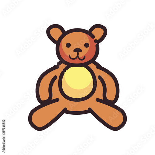 merry christmas teddy bear flat style icon vector design