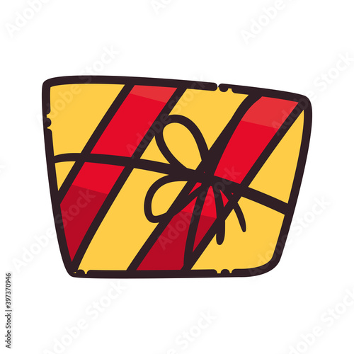 striped ift with bowtie flat style icon vector design photo