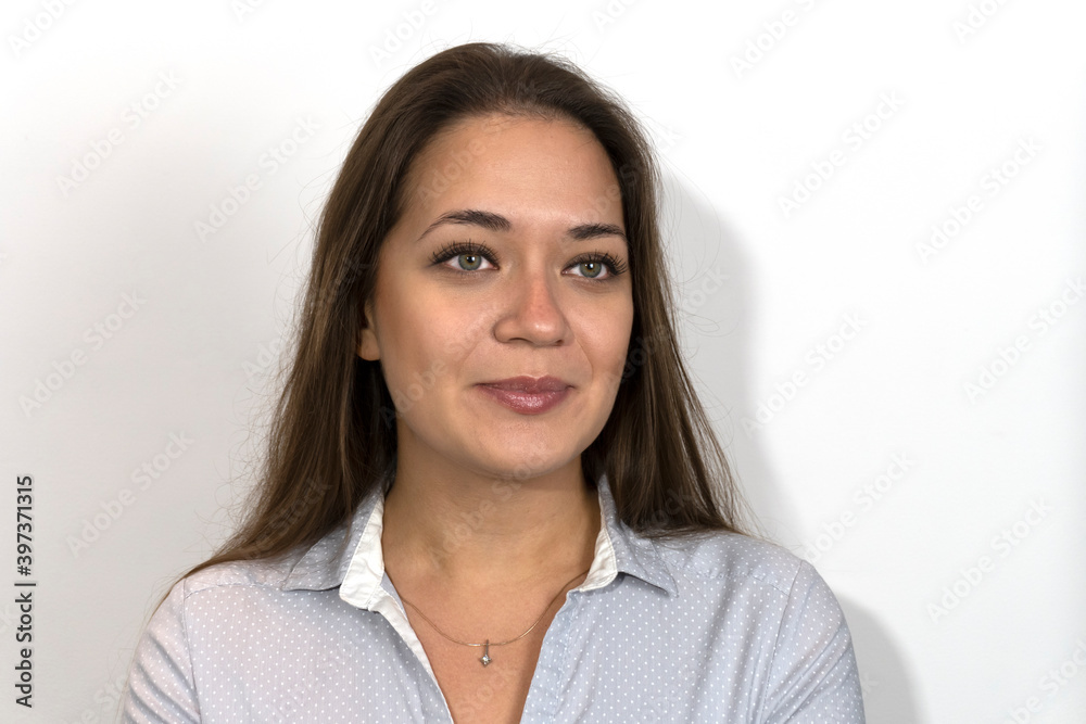 Fototapeta premium photo of a beautiful young girl close-up, suitable for advertising decorative cosmetics and facials