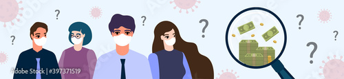 Unemployment in time of a pandemic. Money Shortage and Financial Problem concept. Depressed people thinking about money. Economic Crisis, Bankruptcy. looking for work, need a job,crisis,finding money