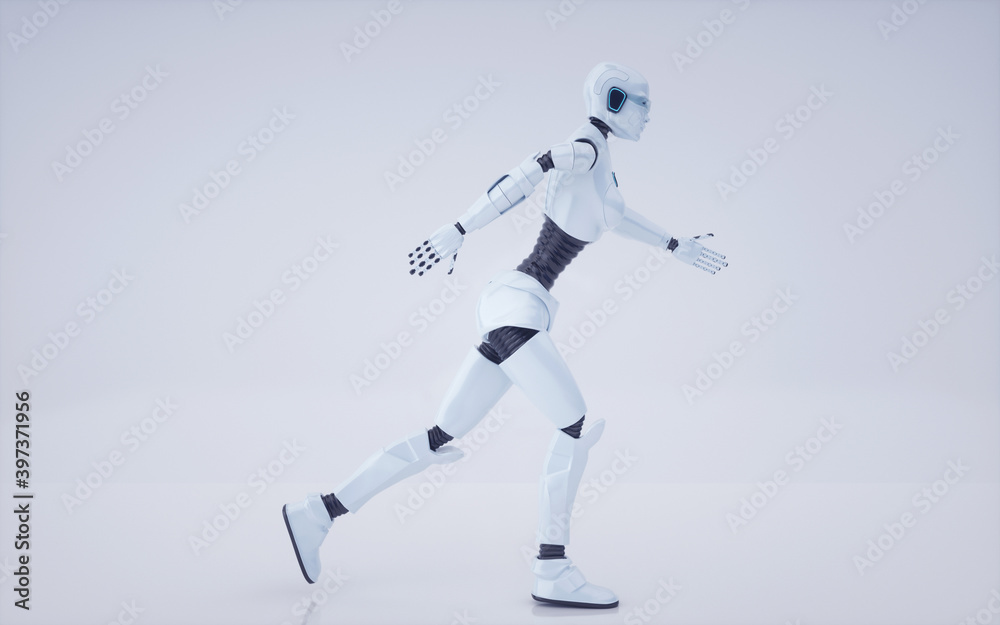 Fototapeta premium 3d rendering Future artificial intelligence robot and cyborg