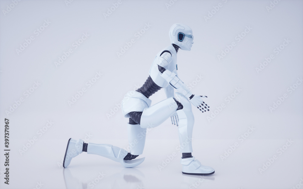 3d rendering Future artificial intelligence robot and cyborg 3d rendering Future artificial intelligence robot and cyborg