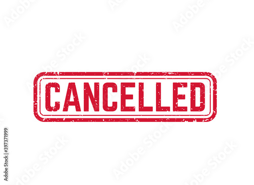 cancelled stamp on white, vector