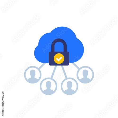 Personal data in cloud, privacy icon