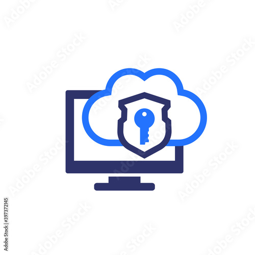 Secure cloud access, protected hosting icon