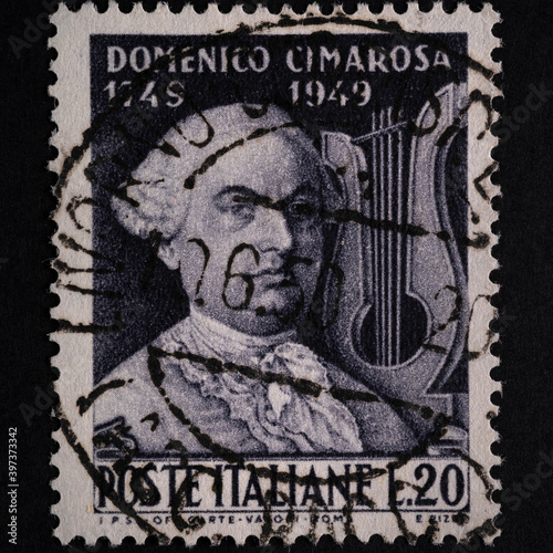 Domenico Cimarosa on an Italian stamp